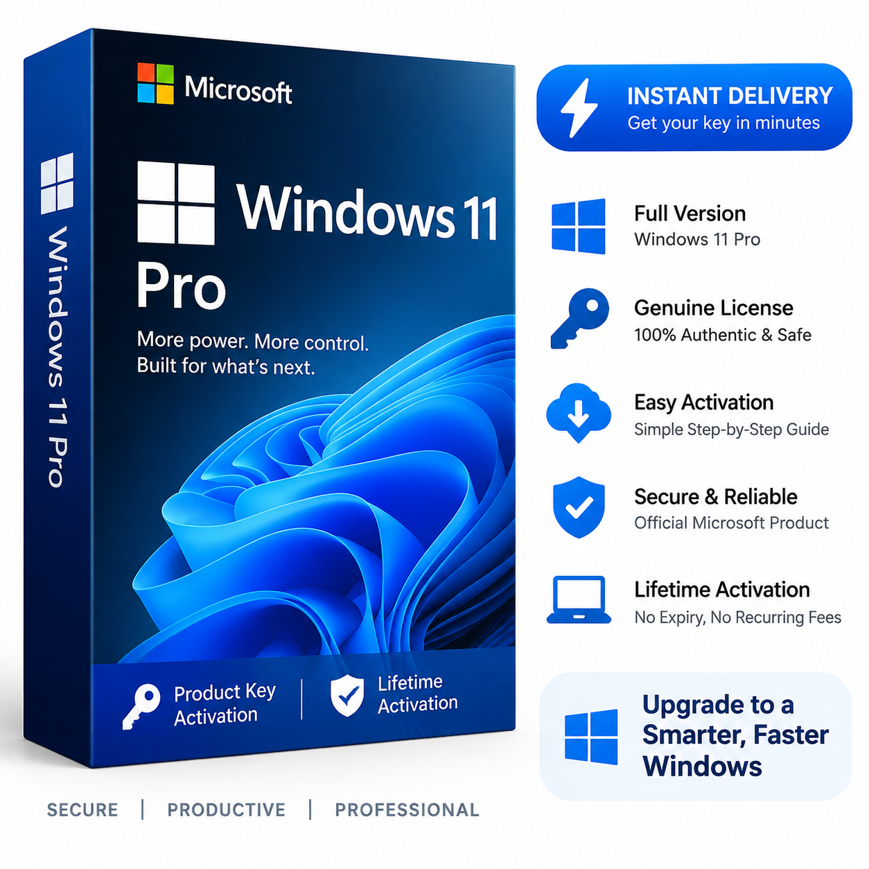 Windows 11 Pro Activation Key – 1 PC Lifetime License